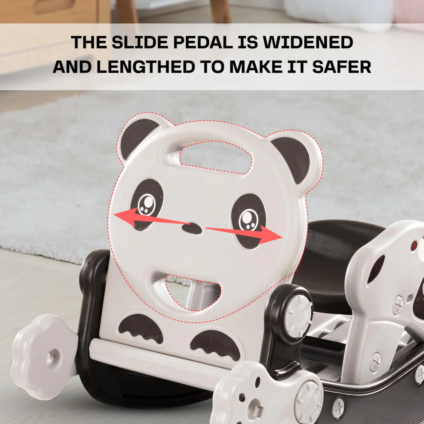 Baybee 3 in 1 Panda Garden Slider for Kids, Plastic Baby Slide with Rocker & Baby Chair Combo