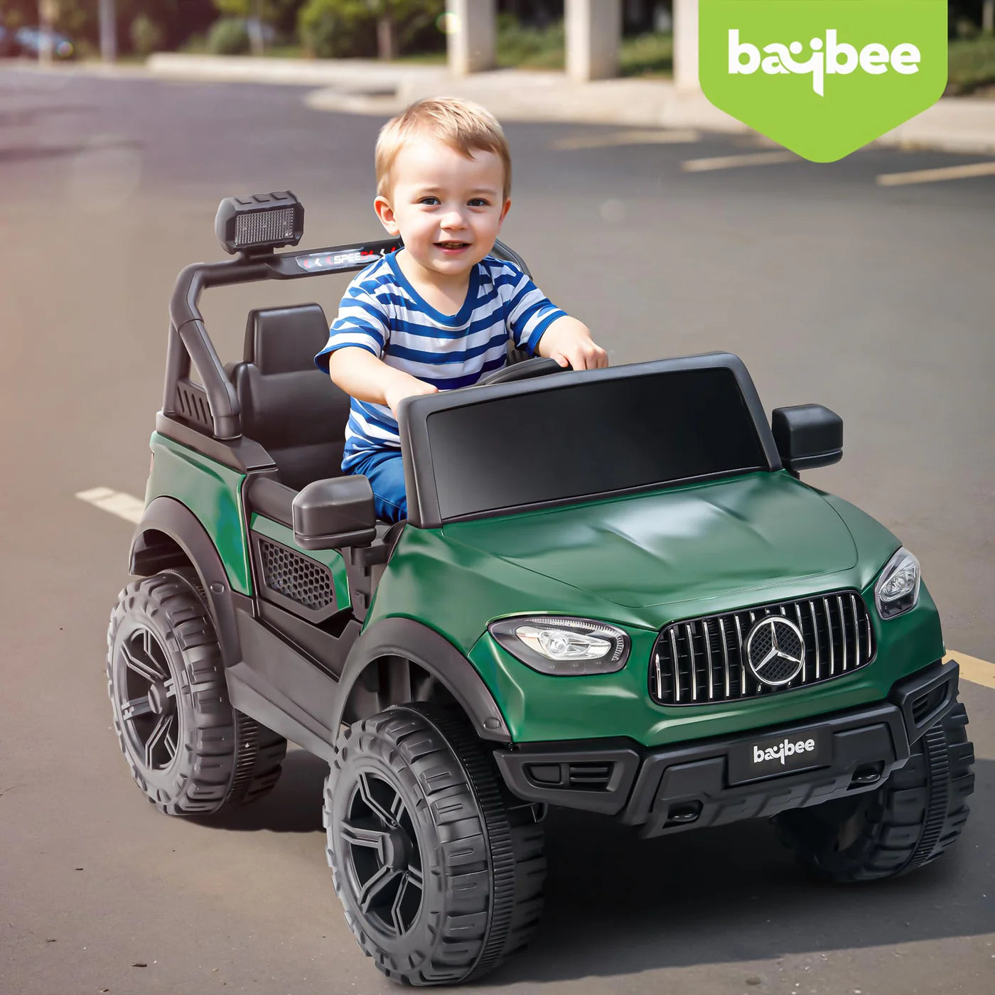 Baybee Rumble Battery Operated Jeep for Kids -  Green