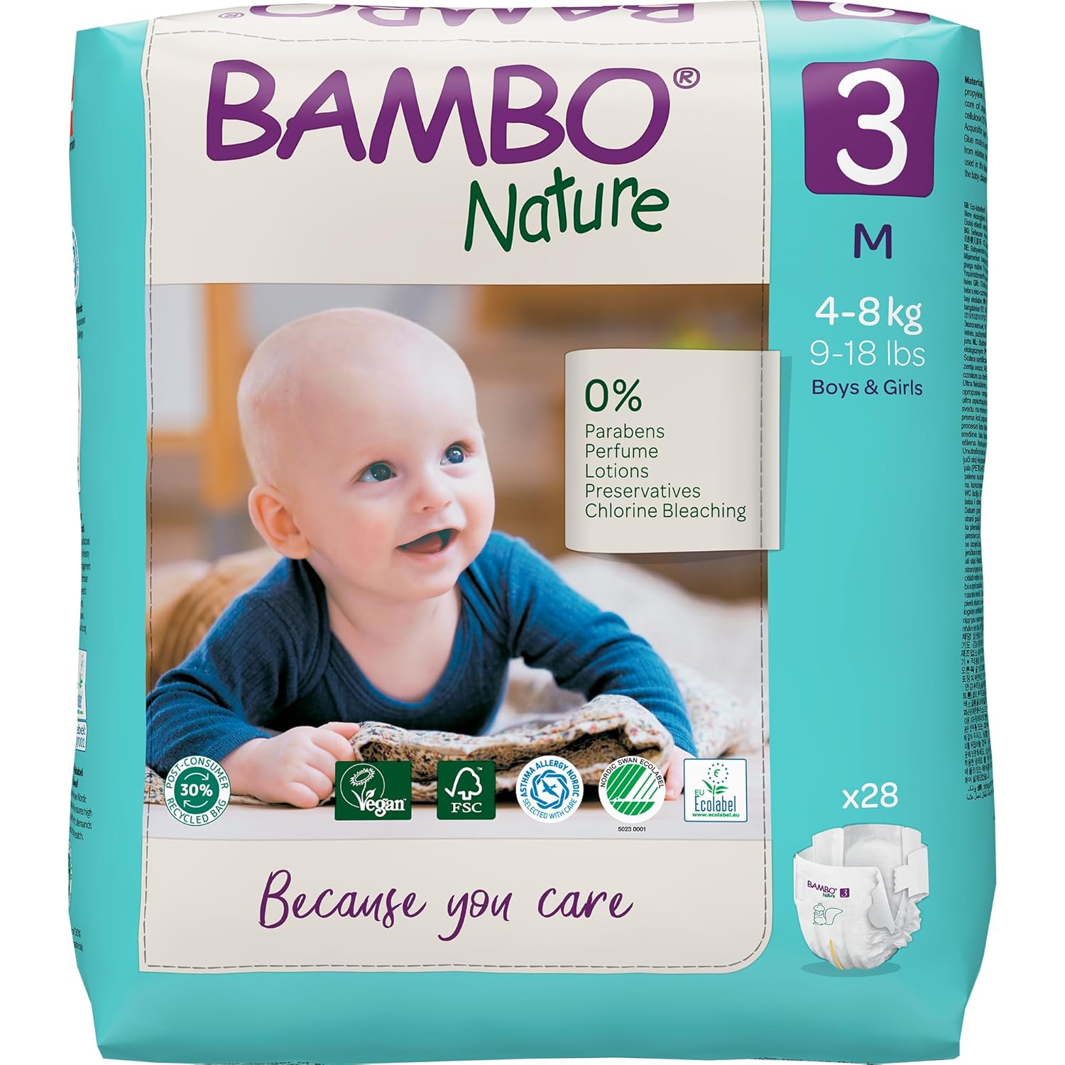 Bambo Nature Premium Baby Tape Diapers M (Size 3) (4-8 Kgs)