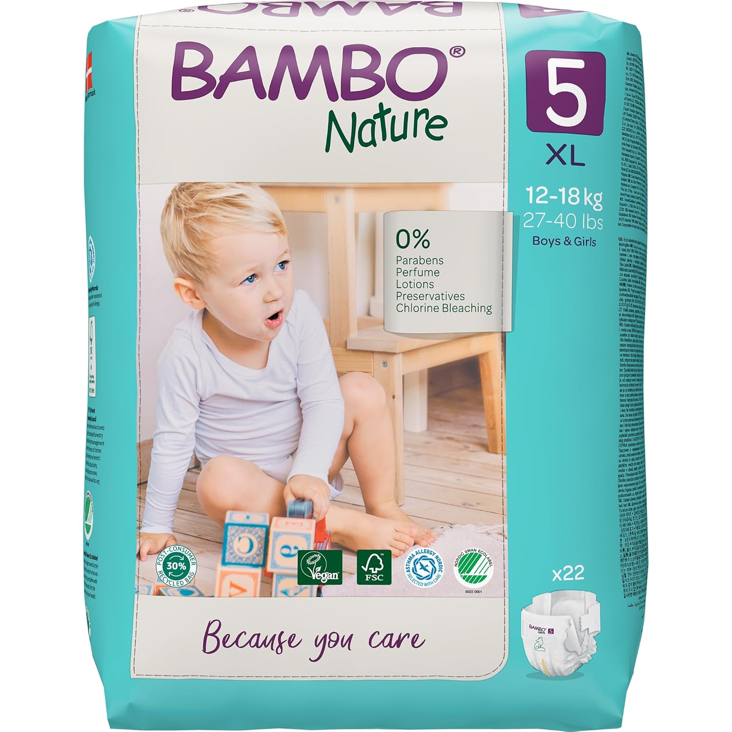Bambo Nature Premium Baby Tape Diapers XL (Size 5) (12-18 Kgs)
