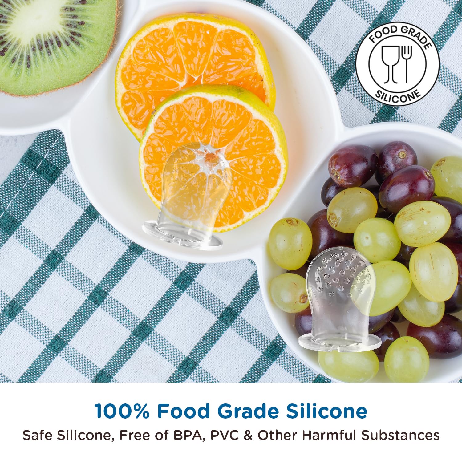 Mee Mee Advance Fruit & Food Nutritional Tiny Taste Feeder With Feed Pusher | Free Extra Soft Silicon Sack (4M+)