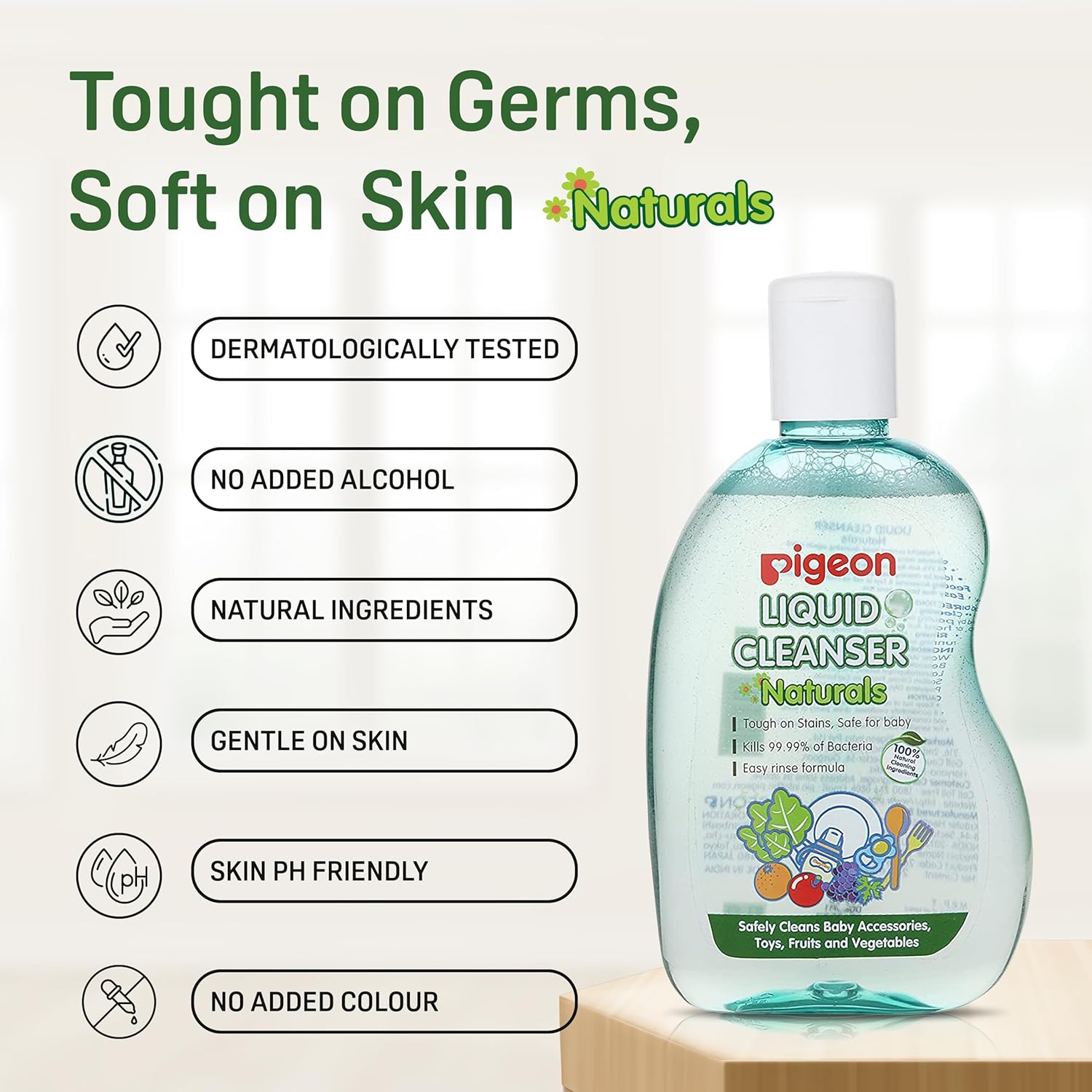 Pigeon Liquid Cleanser Naturals | Safely Cleans Baby Accessories, Toys, Fruits & Vegetables - 200ml
