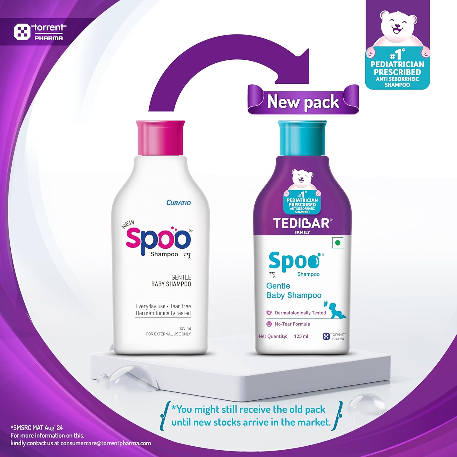 TediBar Spoo Shampoo Gentle Baby Shampoo | Dermatologically Tested | No-Tear Formula - 125ml