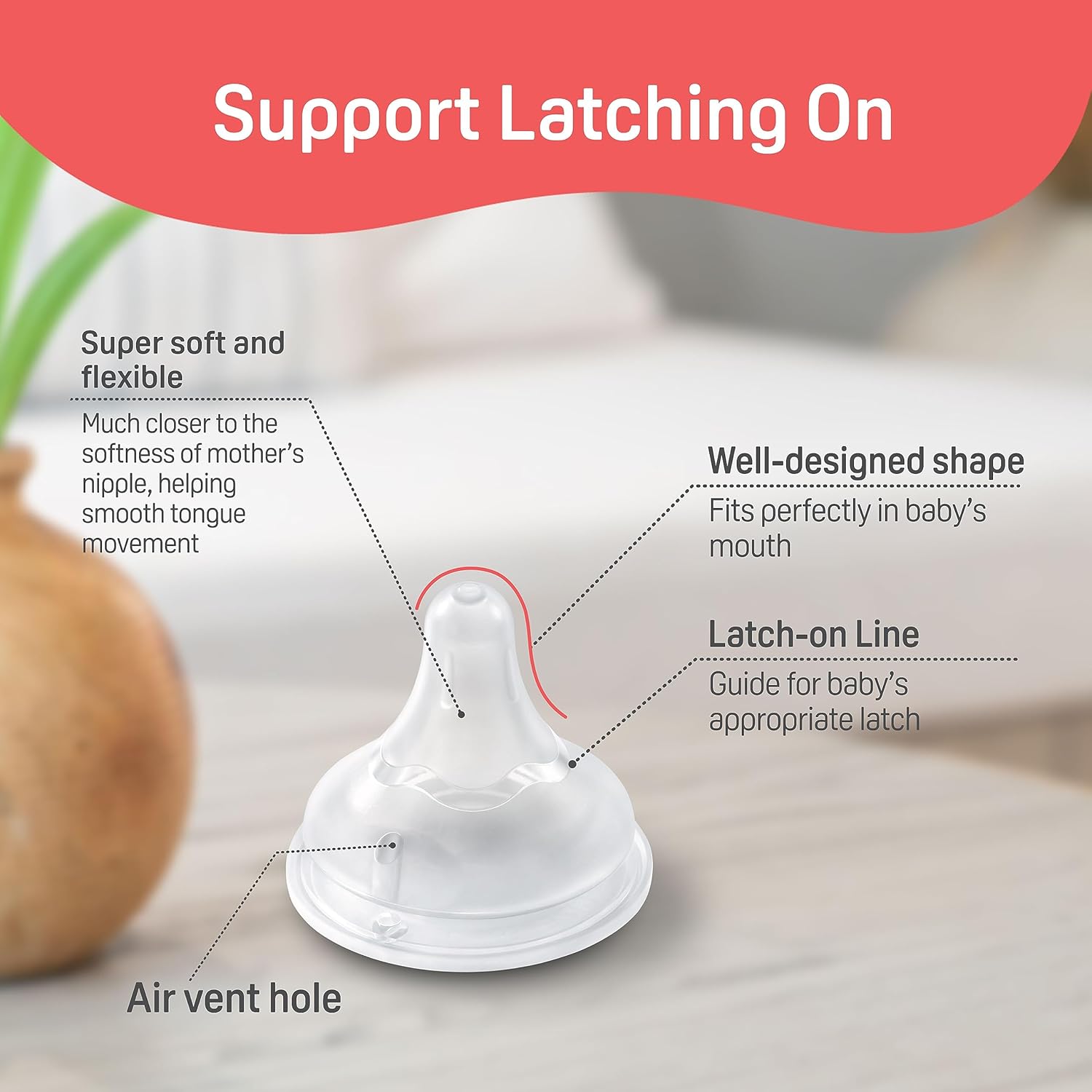 Pigeon Soft Latch Nipple Size M (Y cut)| BPA/BPS Free - 3M+