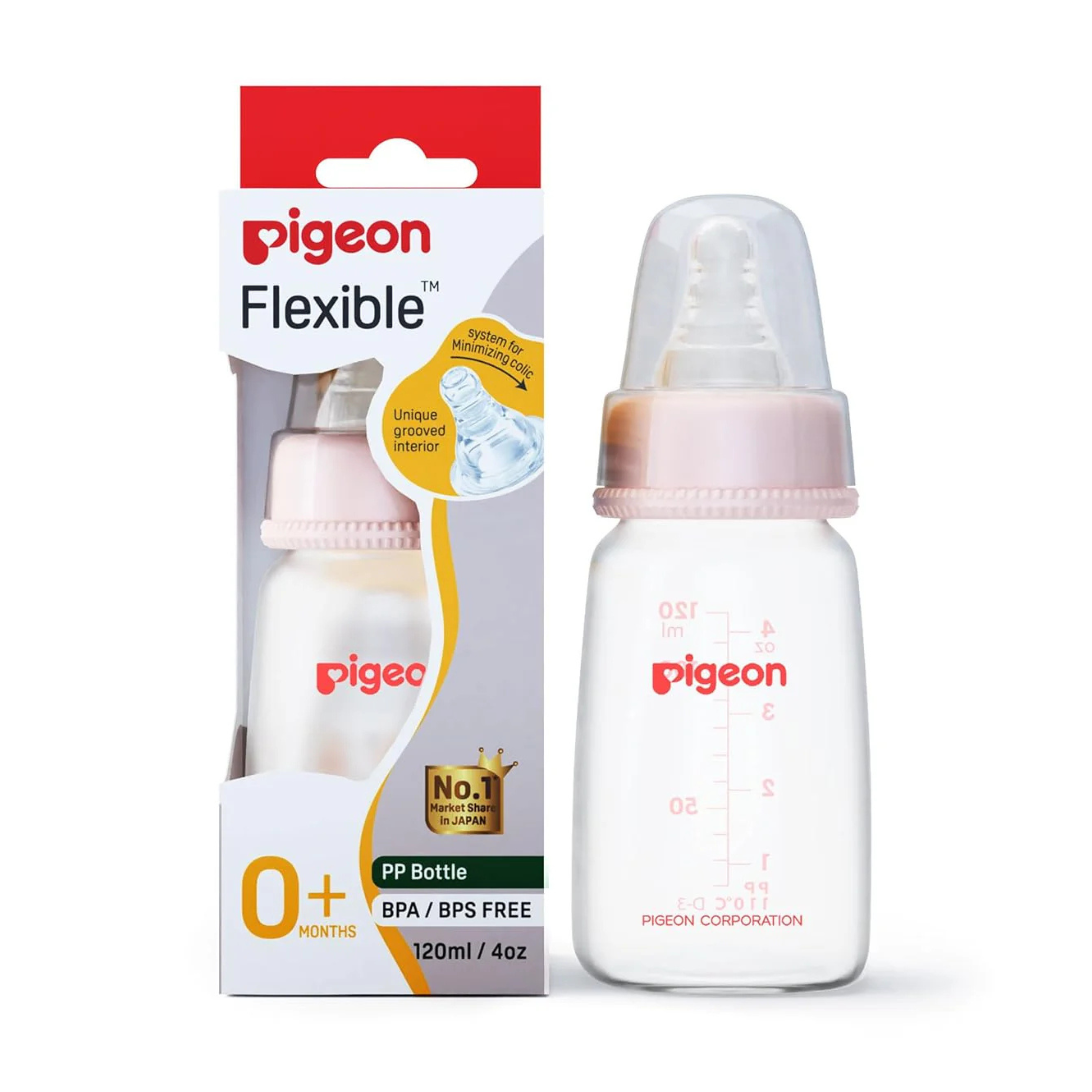 Pigeon Flexible PP Bottle | BPA/BPS Free (120ml/4oz) - 0M+