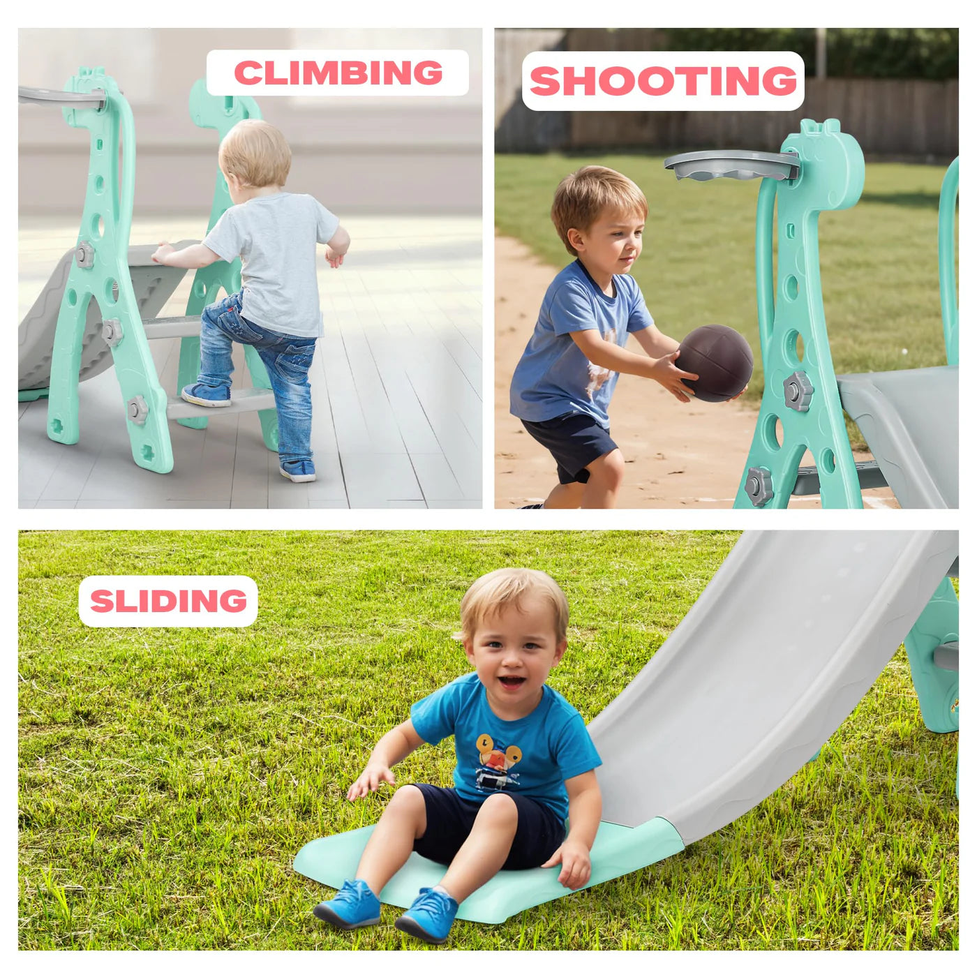 Playgro Foldable Baby Kids Garden Slide for Kids/Toddlers/Indoor/Outdoor Preschoolers - 2 in 1 sliders - 2-5 years