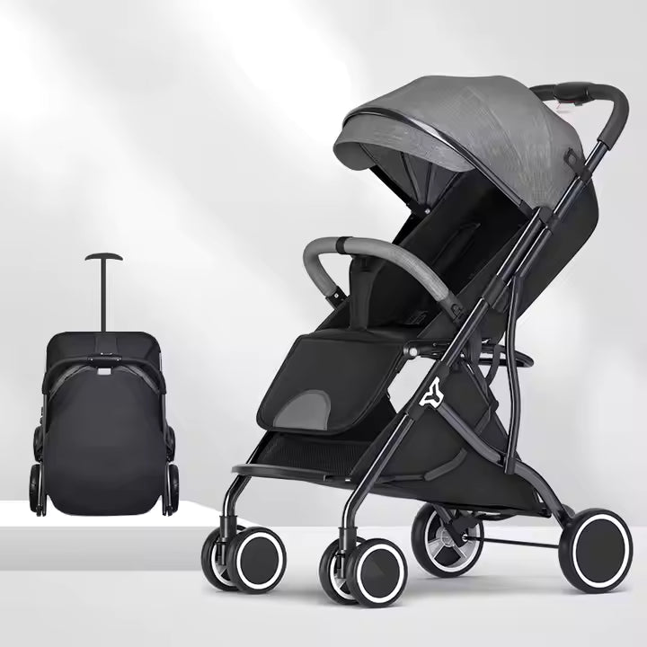 Apple baby One-key Foldable Portable Lightweight Travel Infant Stroller Pushchair Baby Strollers - (GREY)