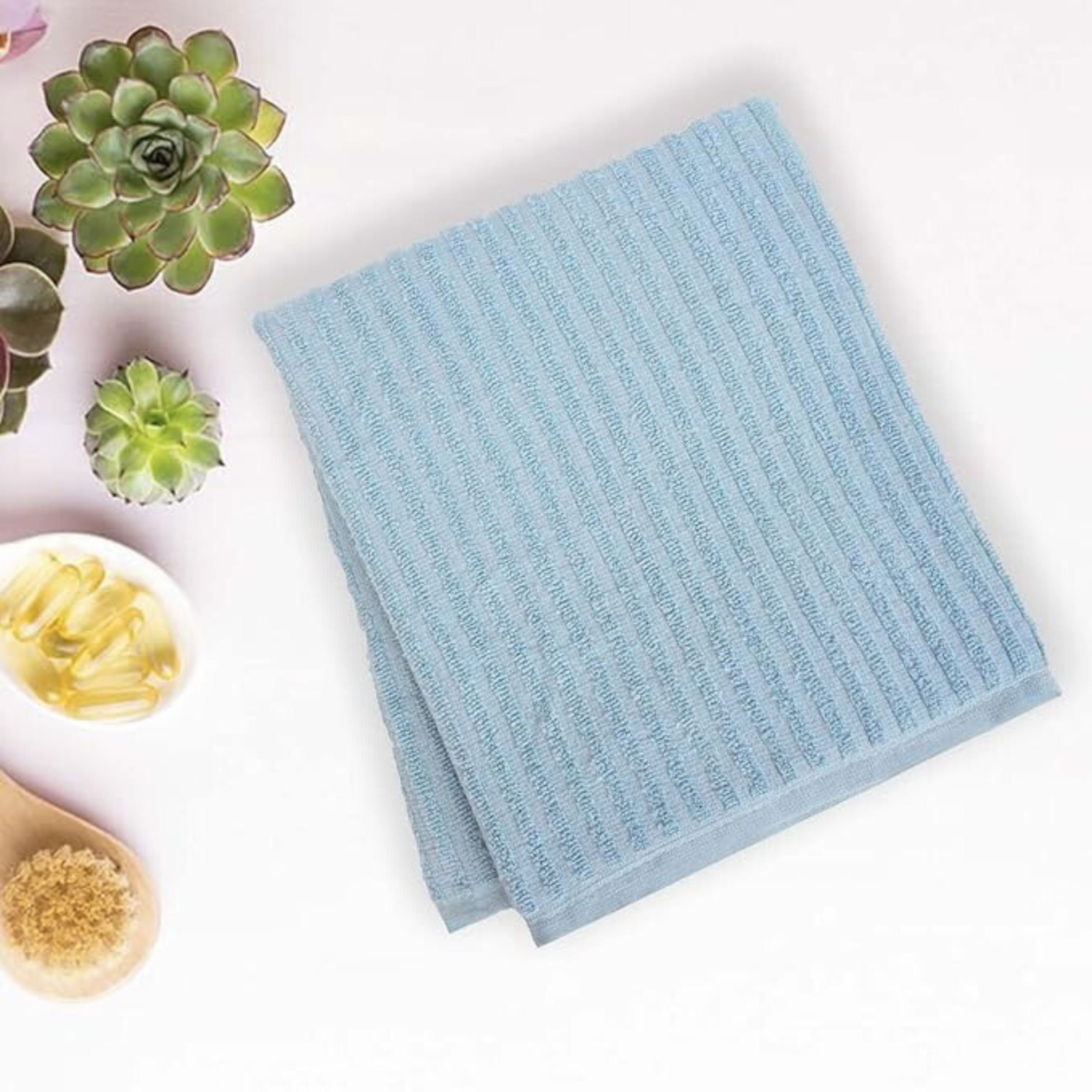 Micro Cotton LuxeLite Versatile Towel, Blue (size: 58x122 cms)