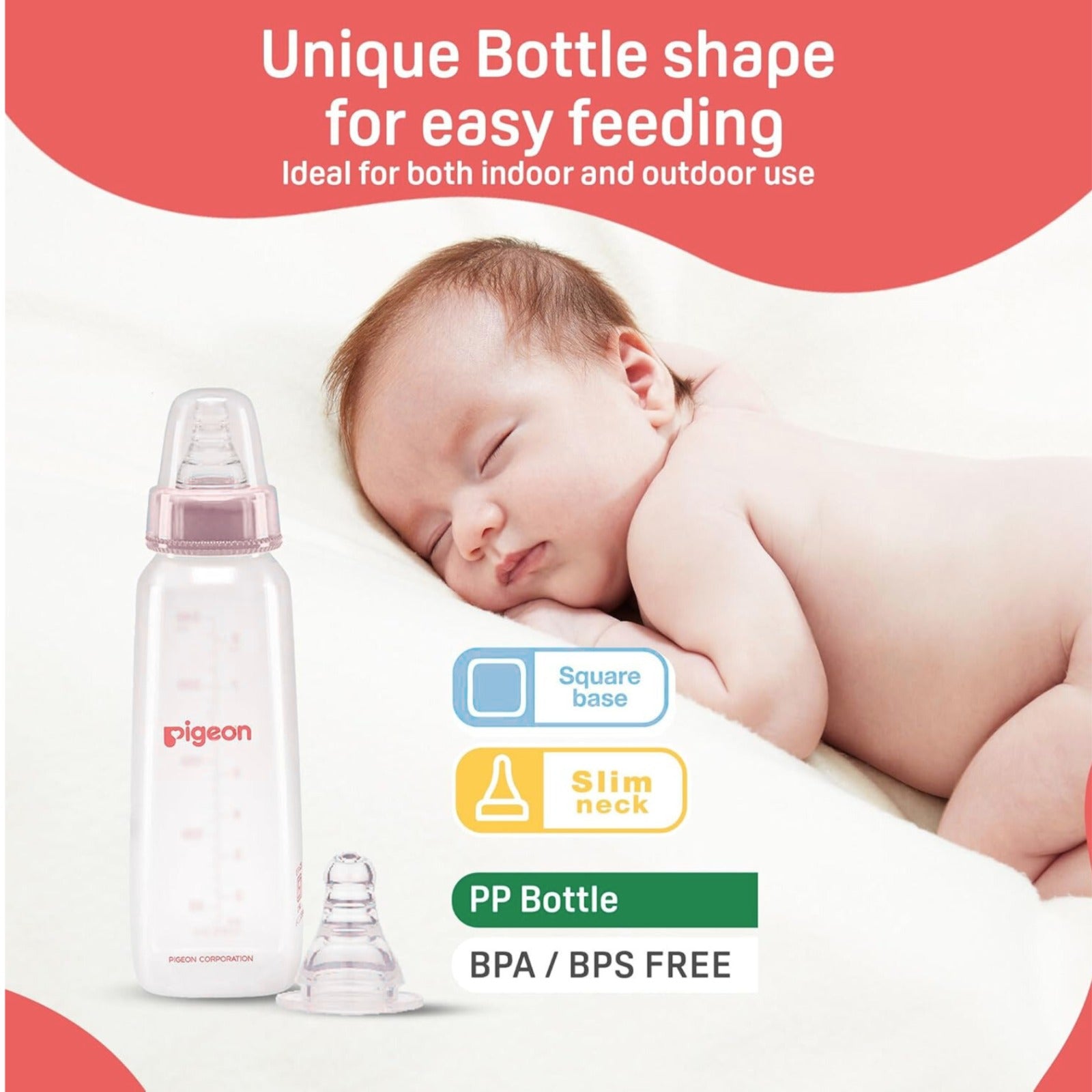 Pigeon Flexible PP Bottle | BPA/BPS Free (200ml/6oz) - 4M+