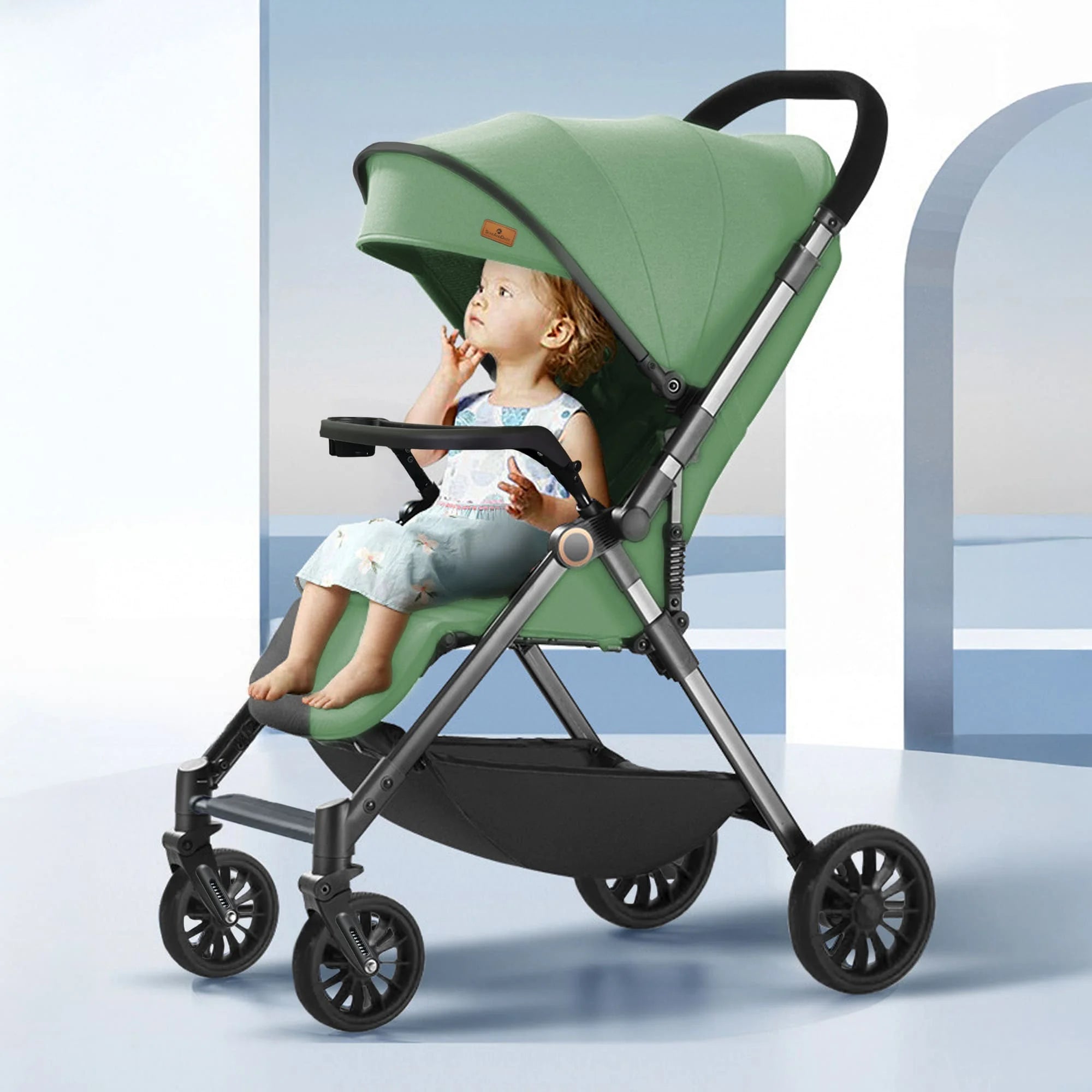 StarAndDaisy Baby Stride Premium Stroller with Three Seat Adjustment, Infant Stroller with Wheels and Adjustable Footrest – Green