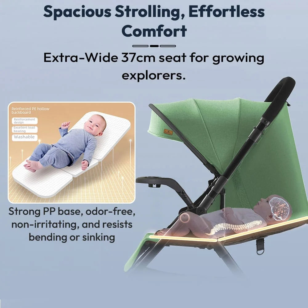 StarAndDaisy Baby Stride Premium Stroller with Three Seat Adjustment, Infant Stroller with Wheels and Adjustable Footrest – Green