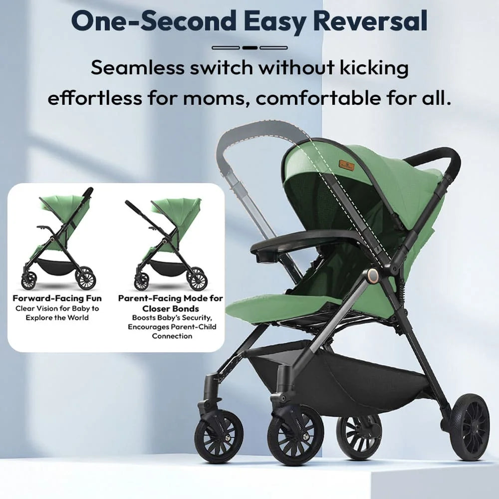StarAndDaisy Baby Stride Premium Stroller with Three Seat Adjustment, Infant Stroller with Wheels and Adjustable Footrest – Green