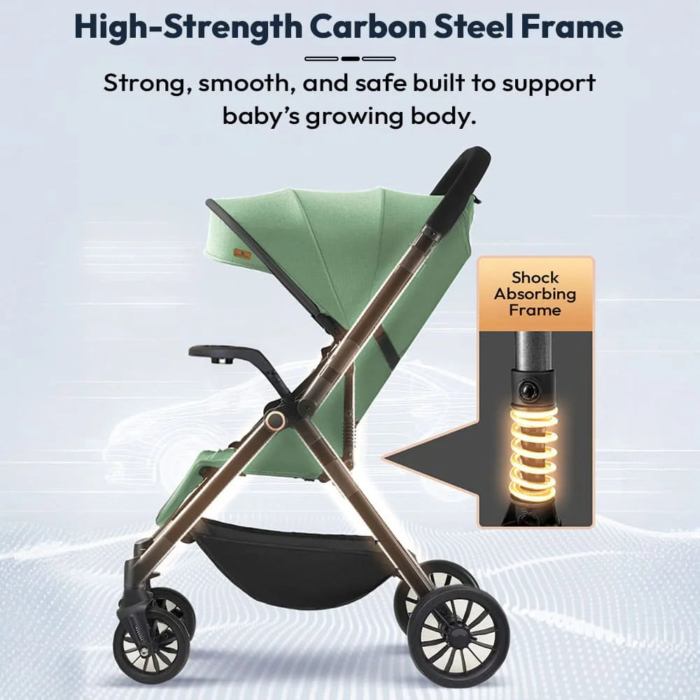 StarAndDaisy Baby Stride Premium Stroller with Three Seat Adjustment, Infant Stroller with Wheels and Adjustable Footrest – Green
